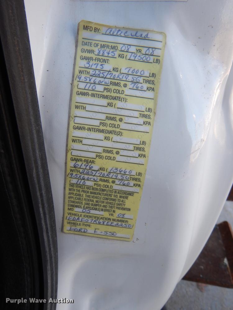 image for item DD8934 2008 Ford F550 Super Duty XL bucket truck