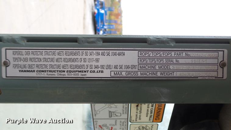 image for item DE4944 2011 Yanmar VI035-5B mini excavator