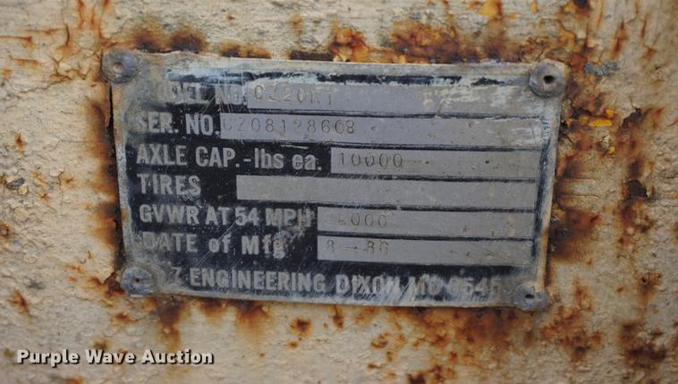 image for item DF1565 1986 CZ CZ20RT equipment trailer