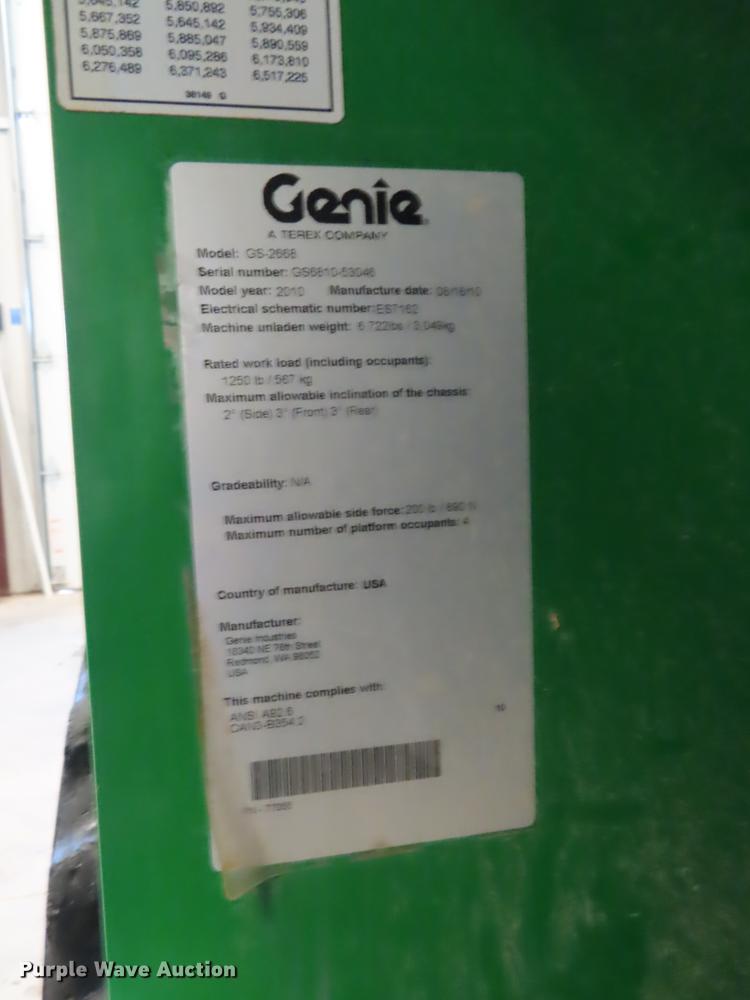 image for item DN9159 2010 Genie GS-2668RT scissor lift
