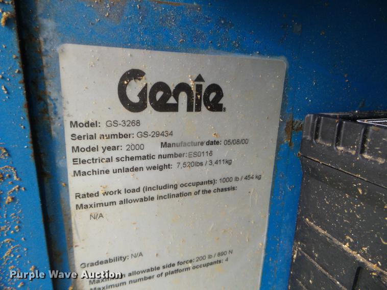 image for item DX9708 2000 Genie GS-3268 scissor lift