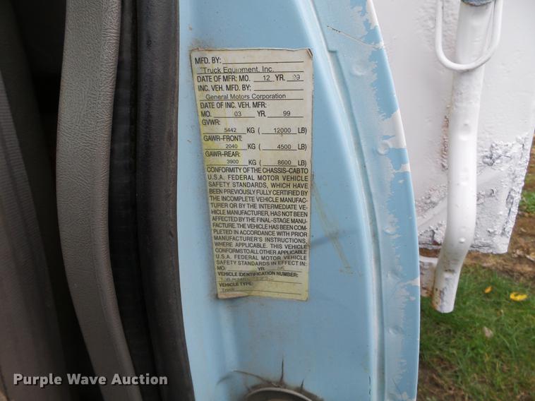 image for item DX9719 1999 Chevrolet K3500 flat dump bed pickup truck