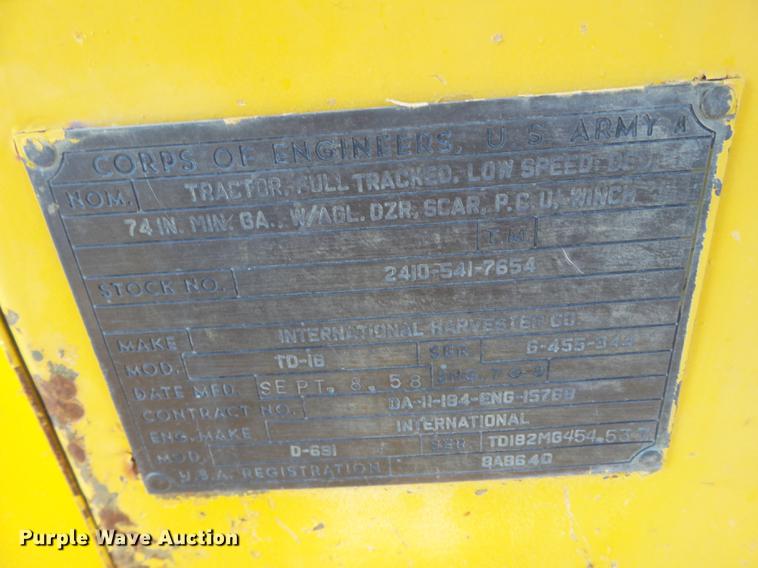 image for item EI9659 1958 International TD18 dozer