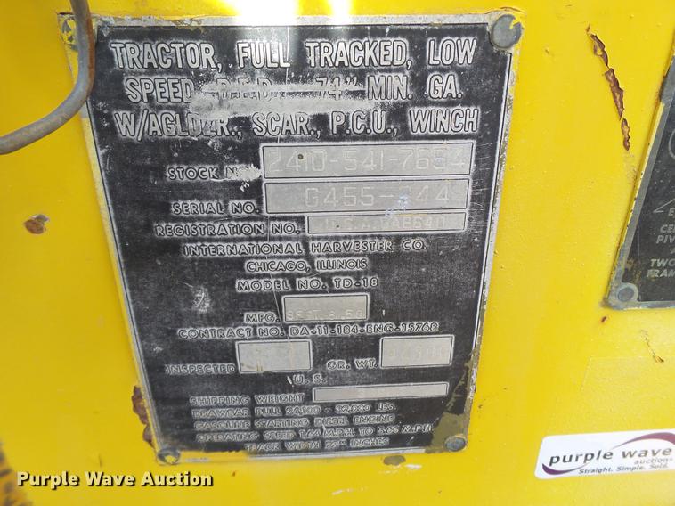 image for item EI9659 1958 International TD18 dozer