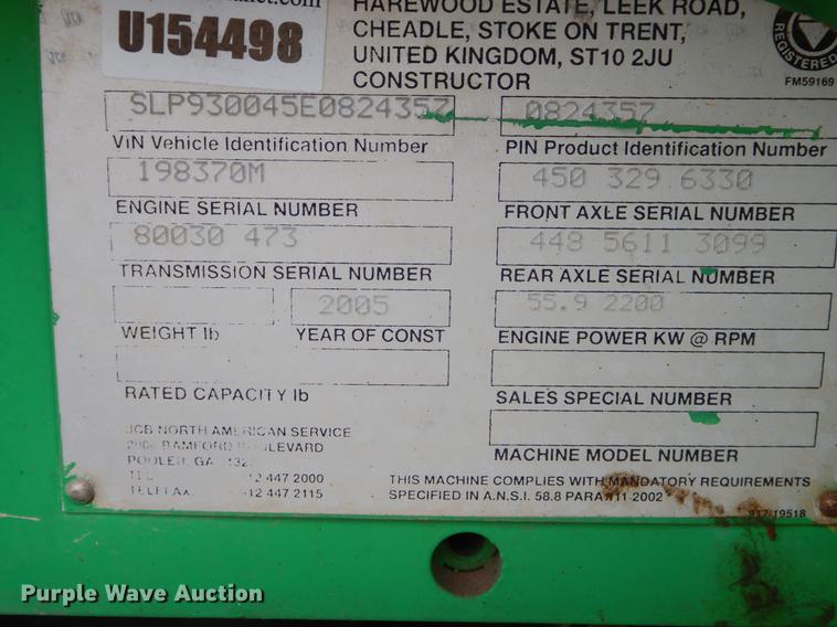 image for item EW9510 2005 JCB 320 forklift