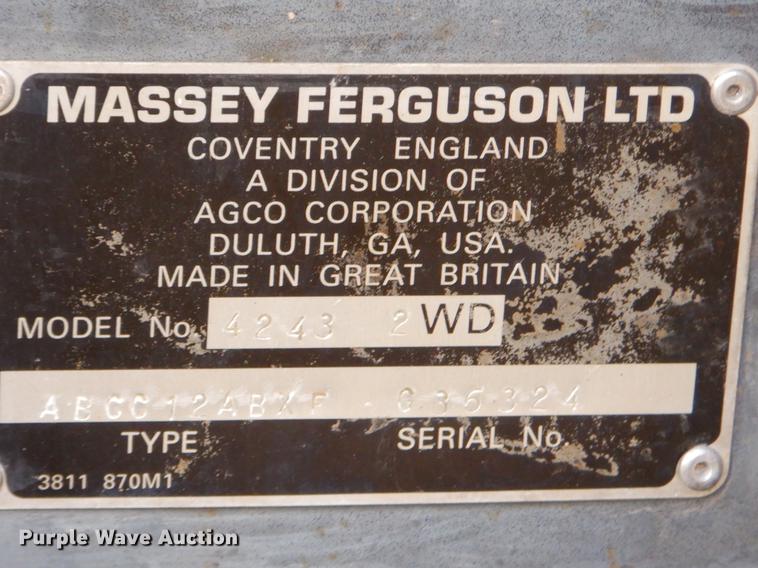 image for item EW9629 Massey Ferguson 4243 tractor