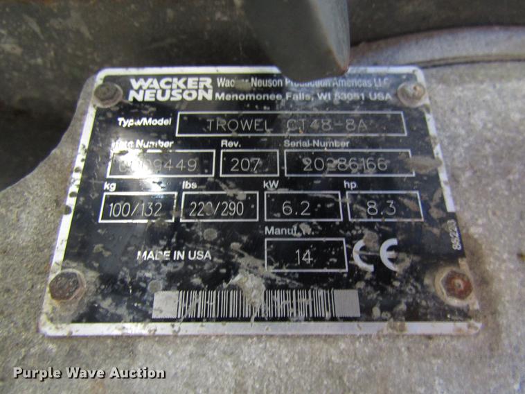 image for item FI9524 2014 Wacker Neuson CT48-8A power trowel
