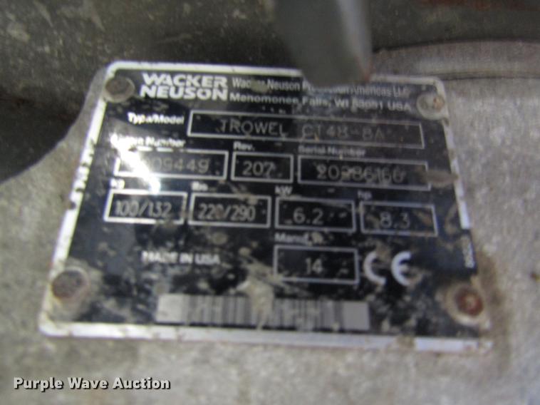 image for item FI9524 2014 Wacker Neuson CT48-8A power trowel