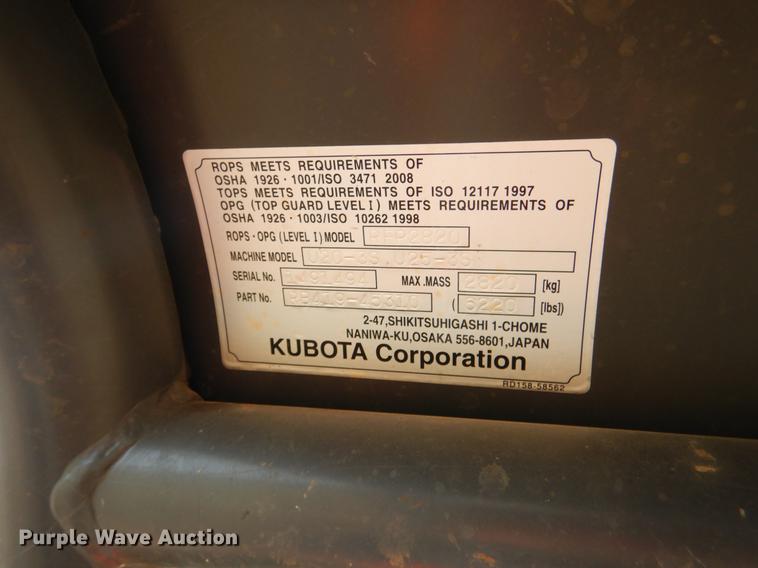 image for item DF2049 2014 Kubota U25 mini excavator