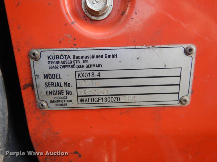 image for item DF2051 2016 Kubota KX018-4 mini excavator