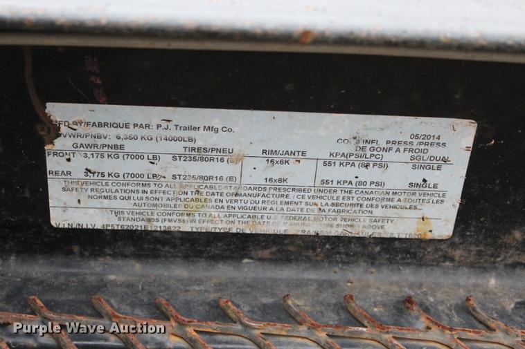 image for item DF2073 2014 PJ T6202 tilt deck utility trailer