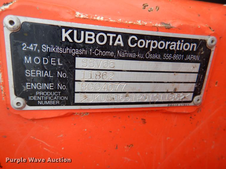 image for item DF2092 2017 Kubota SSV65 skid steer