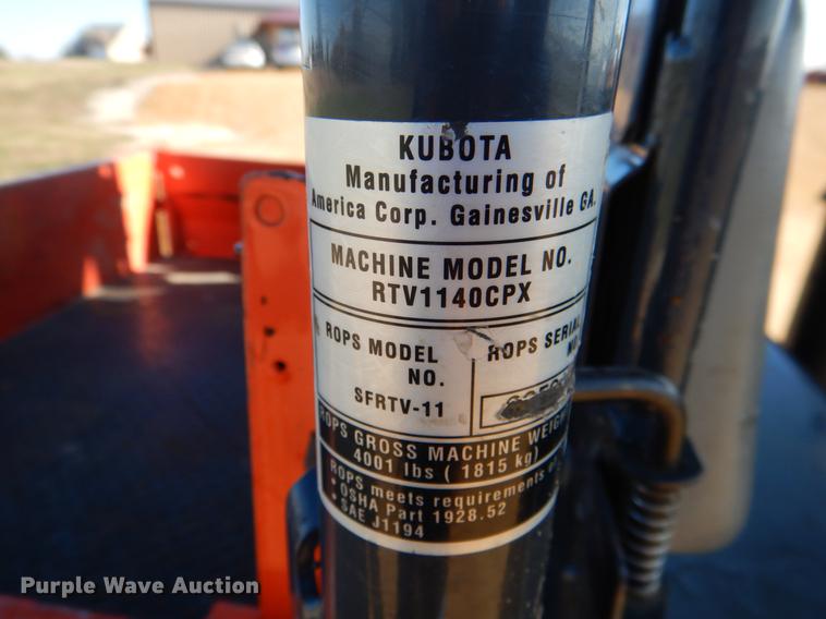 image for item DF2105 2014 Kubota RTV1140CPX utility vehicle