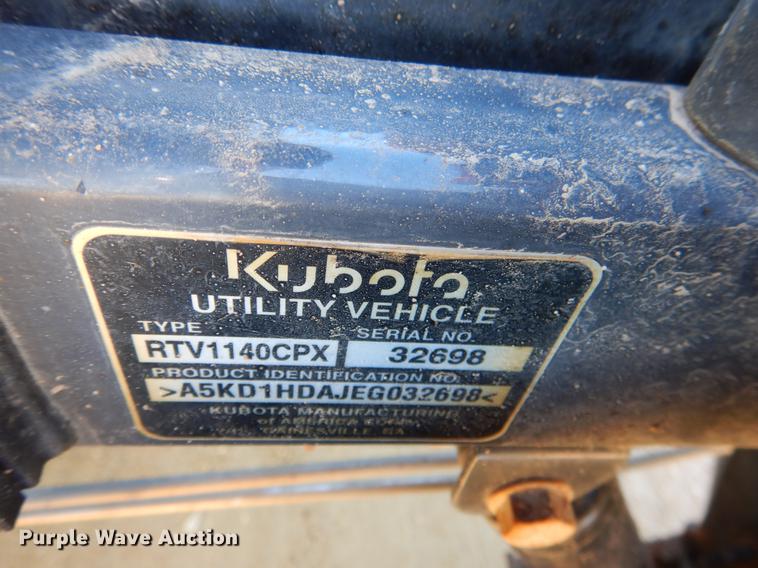 image for item DF2105 2014 Kubota RTV1140CPX utility vehicle