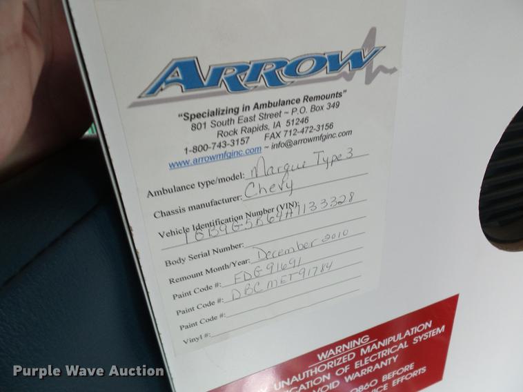 image for item DB2084 2010 Chevrolet Express G4500 ambulance