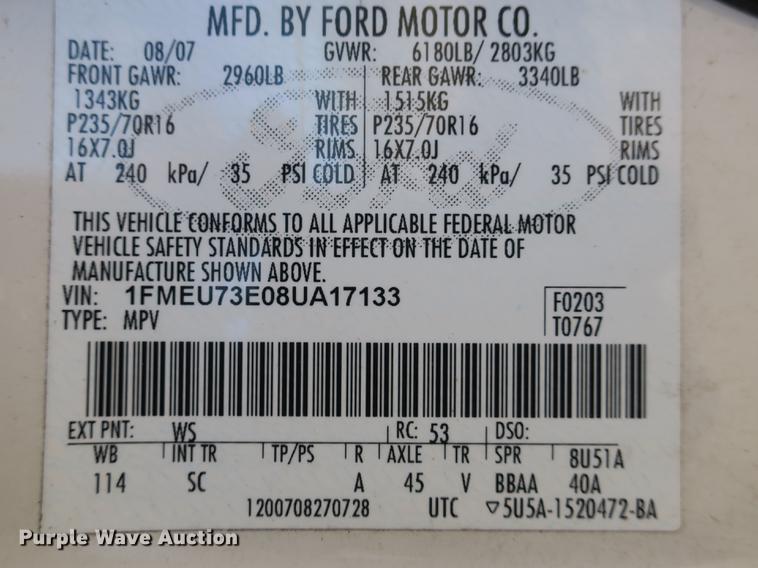 image for item DB8939 2008 Ford Explorer XLT SUV