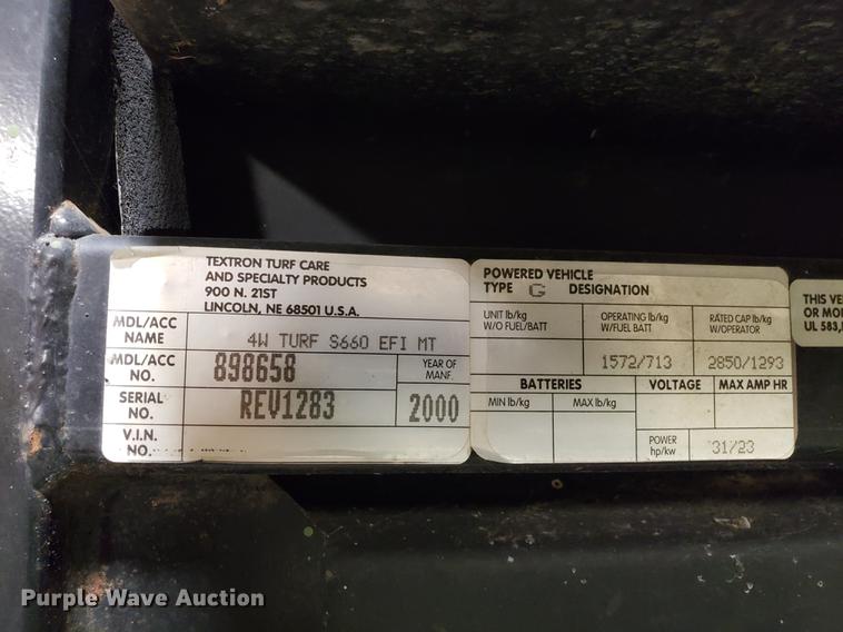 image for item DB9442 2000 Cushman S660 Turf Truckster utility vehicle