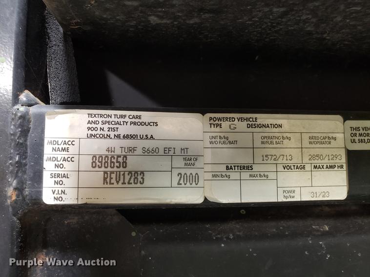 image for item DB9442 2000 Cushman S660 Turf Truckster utility vehicle