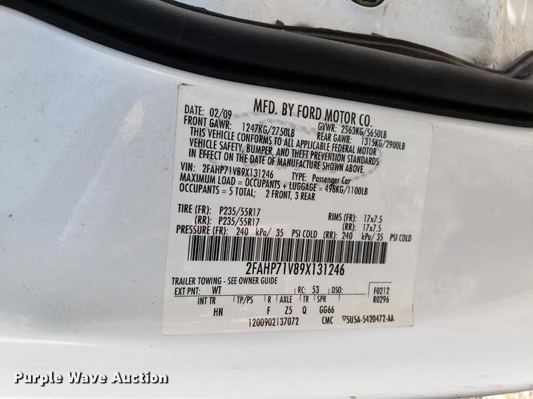 image for item DB9445 2009 Ford Crown Victoria Police Interceptor