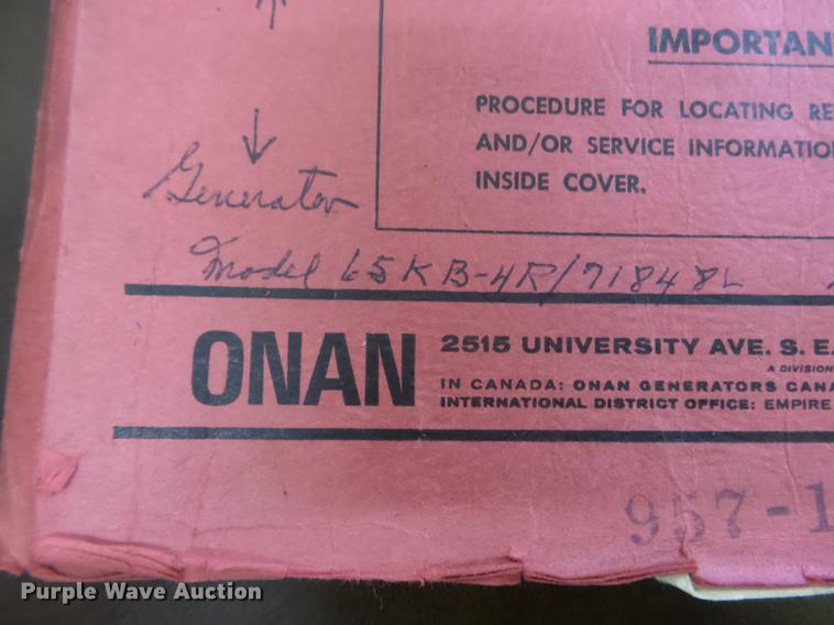 image for item DD2423 Onan 65KB-4R/71848L generator