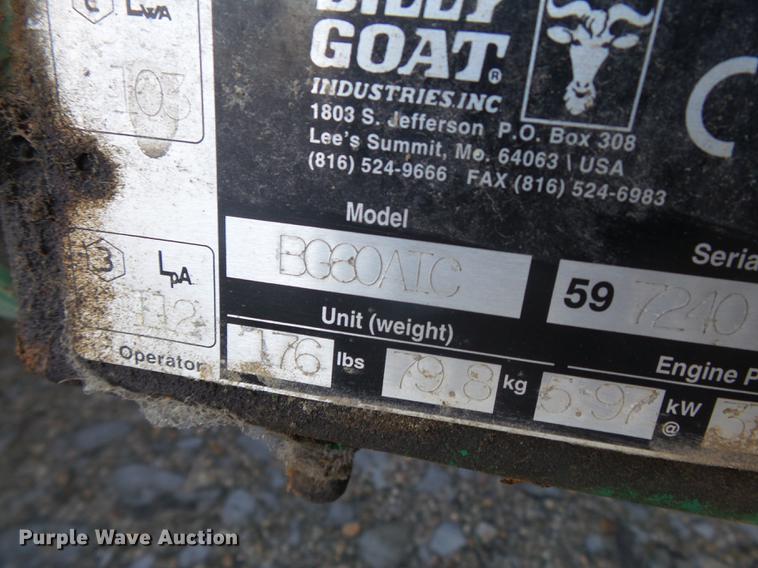 image for item DD2426 Billy Goat BG80AIC lawn vacuum