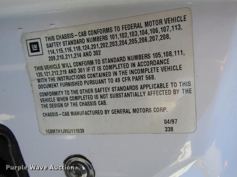 image for item DD3834 1997 Chevrolet C7500 bucket truck