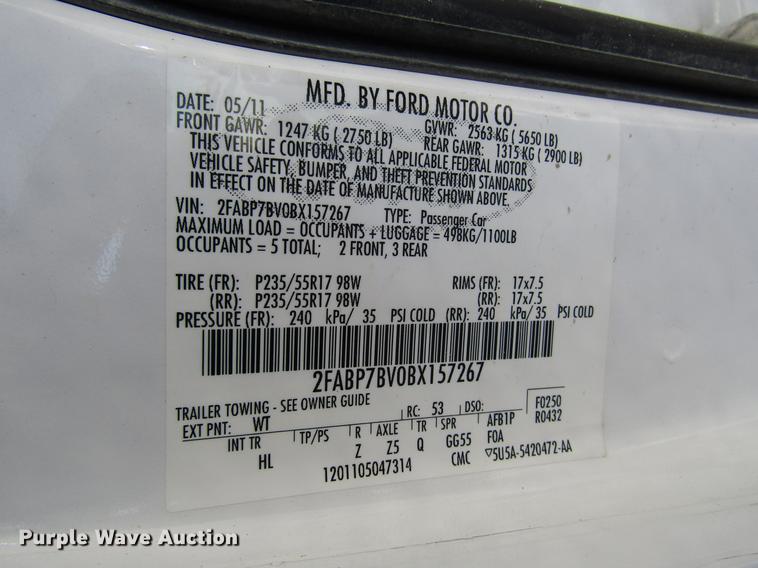 image for item DD3889 2011 Ford Crown Victoria Police Interceptor