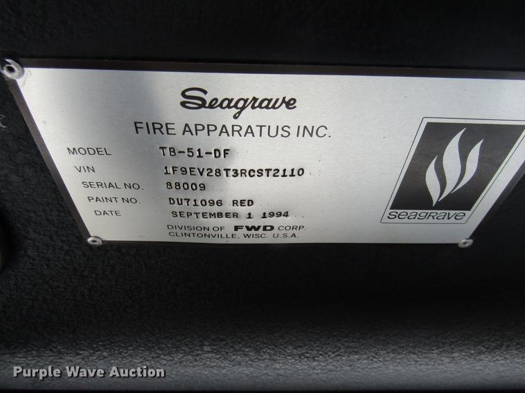 image for item DE5929 1994 Seagrave fire truck