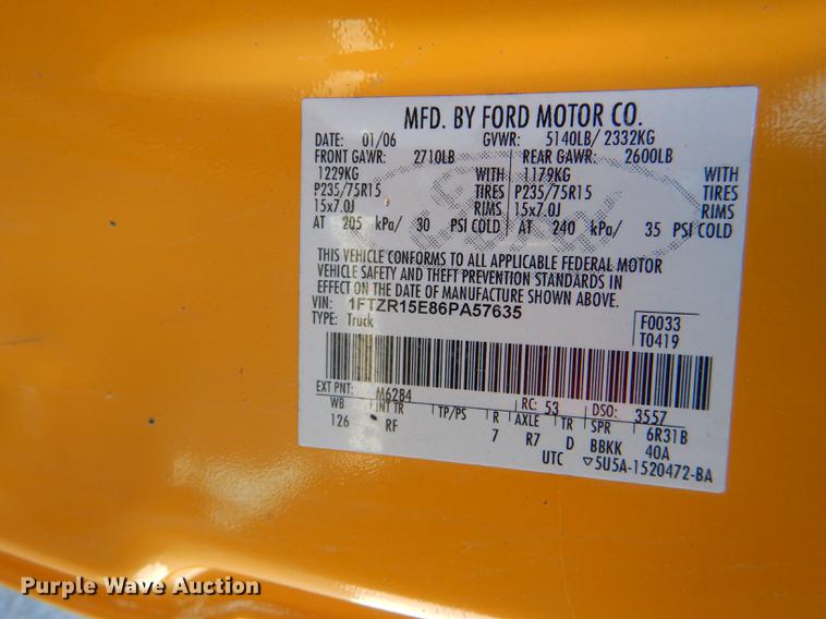 image for item DF1607 2006 Ford Ranger SuperCab pickup truck