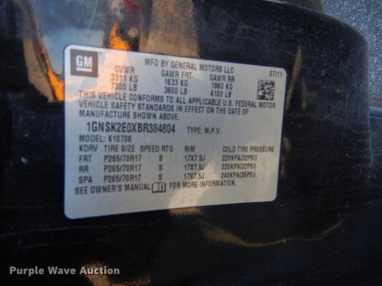 image for item DF1610 2011 Chevrolet Tahoe Police SUV