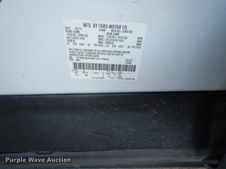 image for item DF1617 2015 Ford Explorer Police Interceptor SUV