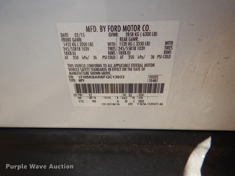 image for item DF1620 2015 Ford Explorer Police Interceptor SUV