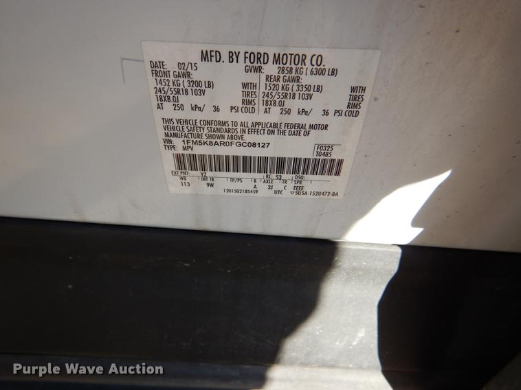 image for item DF1621 2015 Ford Explorer Police Interceptor SUV