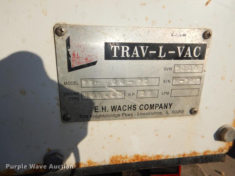 image for item DF1623 2008 E H Wachs Trav-L-Vac vacuum trailer