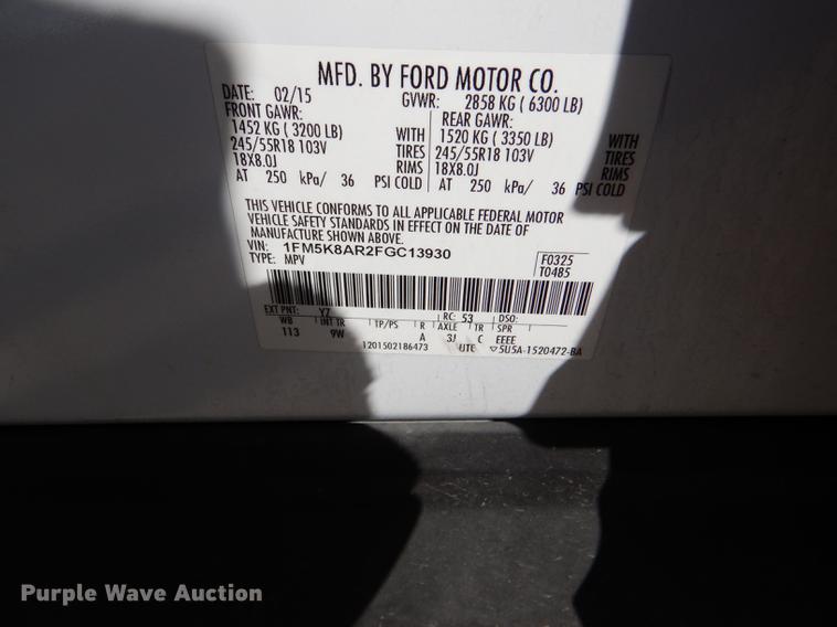 image for item DF1625 2015 Ford Explorer Police Interceptor SUV