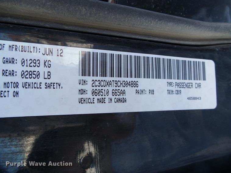 image for item DF2826 2012 Dodge Charger Police