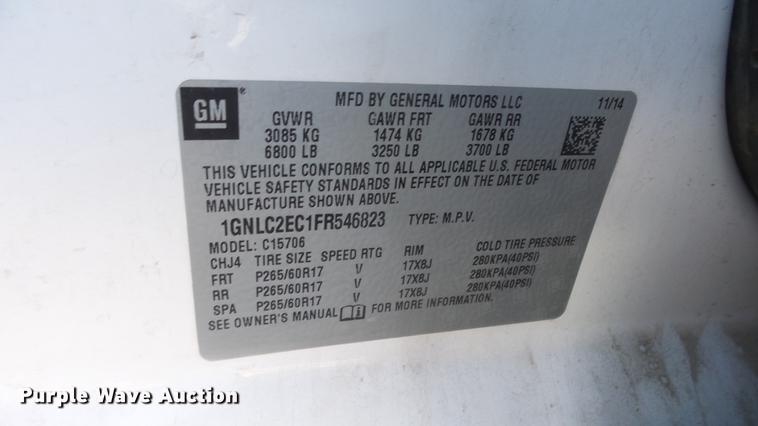 image for item DG2802 2015 Chevrolet Tahoe Police SUV