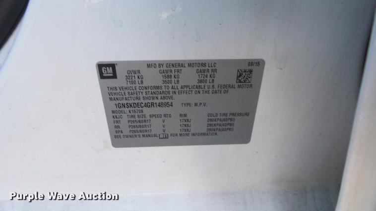 image for item DG2804 2016 Chevrolet Tahoe Police SUV