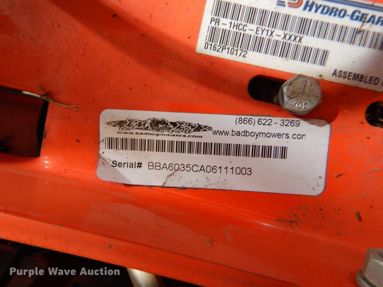 image for item EJ9487 Bad Boy ZTR lawn mower