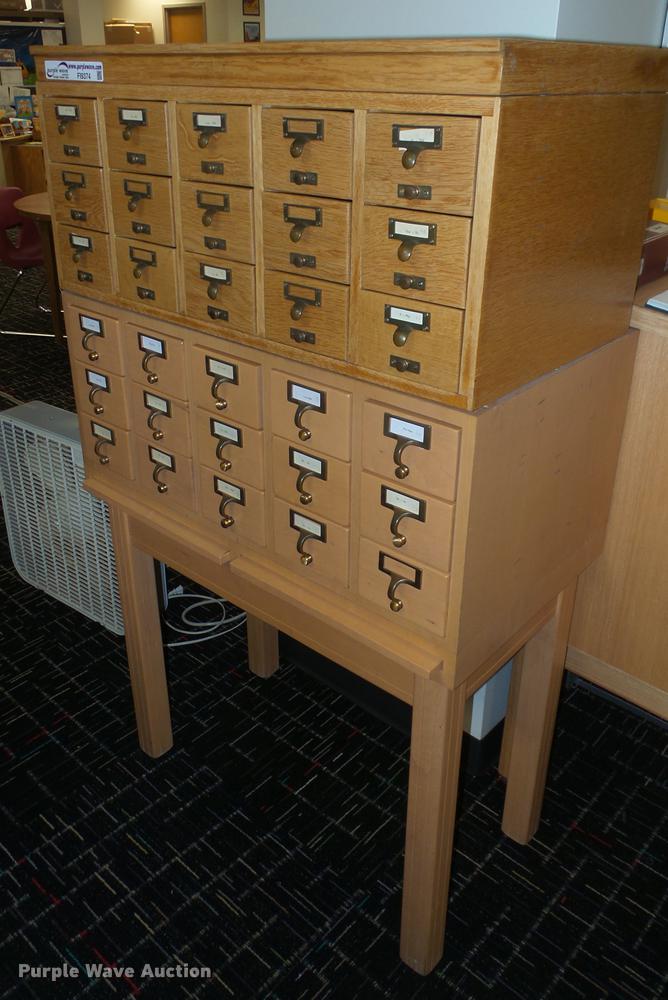 image for item FI9374 (2) wood index card cabinets