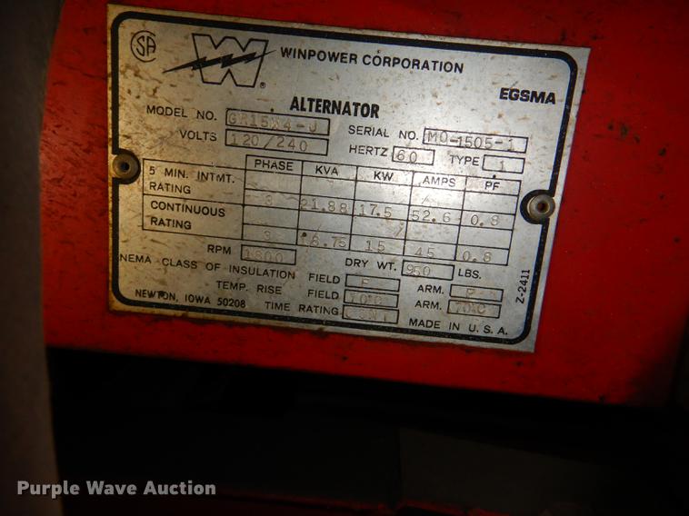 image for item FS9487 Wisconsin generator