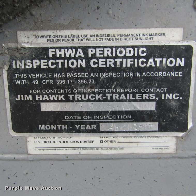 image for item DD2668 1993 Hudson Flowboy CB4000 live bottom asphalt trailer