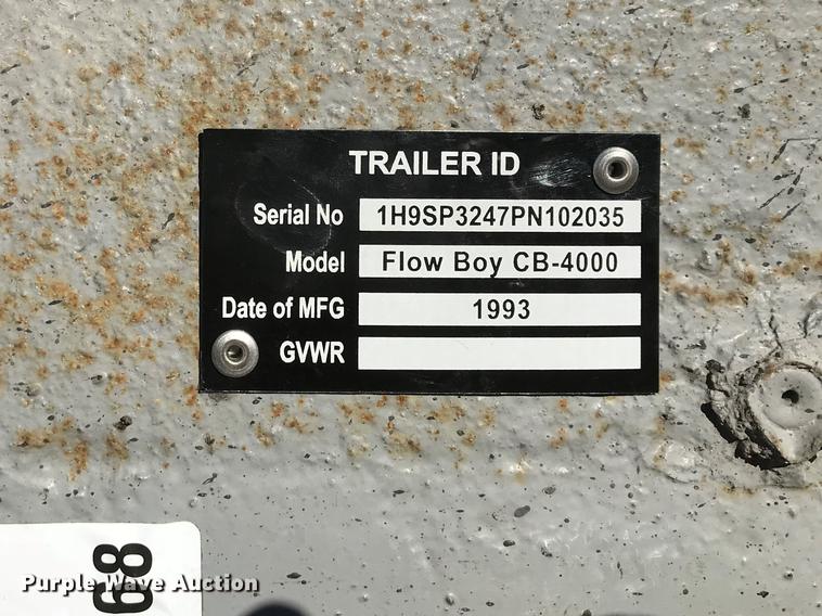 image for item DD2668 1993 Hudson Flowboy CB4000 live bottom asphalt trailer