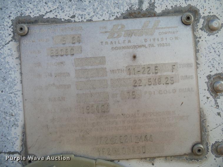 image for item DD5385 1984 Budd YF2F400A50 dry van trailer