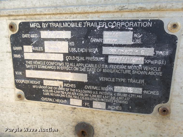 image for item DX9106 2002 Trailmoble dry van trailer