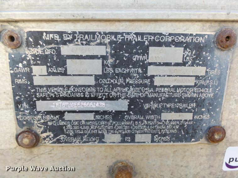 image for item DX9107 2002 Trailmobile dry van trailer