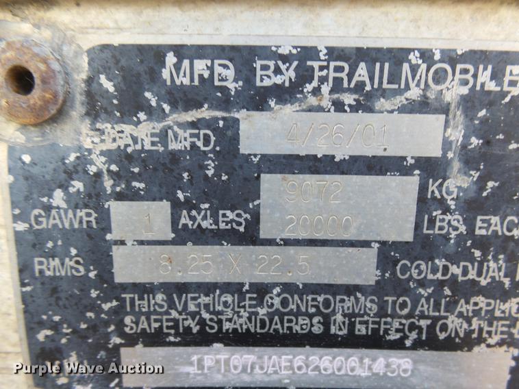 image for item DX9107 2002 Trailmobile dry van trailer