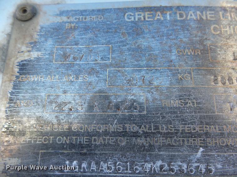image for item DX9109 2004 Great Dane dry van trailer