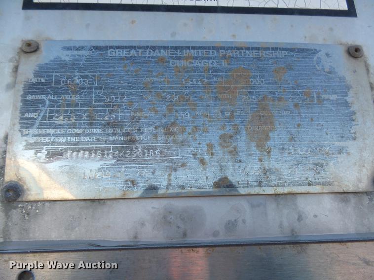 image for item DX9147 2004 Great Dane dry van trailer