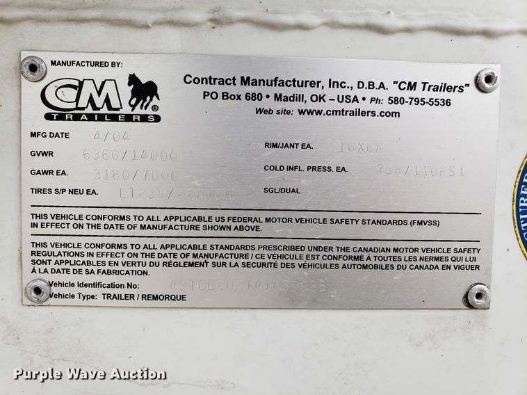 image for item AV9443 2004 Cm Trailers enclosed cargo trailer